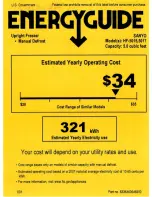 Preview for 1 page of Sanyo HF-5017 - Counter-High Freezer Energy Manual