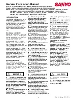 Sanyo HIP-215NHE5 General Installation Manual preview