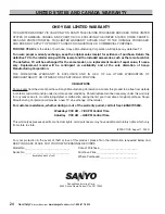 Предварительный просмотр 24 страницы Sanyo HT30746 Owner'S Manual