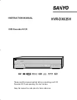 Sanyo HVR-DX625H Instruction Manual preview