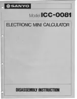 Preview for 1 page of Sanyo ICC-0081 Disassembly Instruction