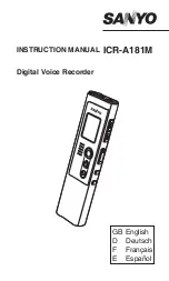 Предварительный просмотр 1 страницы Sanyo ICR-A181M Instruction Manual