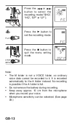 Preview for 14 page of Sanyo ICR-A181M Instruction Manual