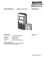 Preview for 1 page of Sanyo ICR-B100 Service Manual