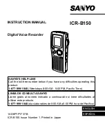 Sanyo ICR-B150 Instruction Manual preview