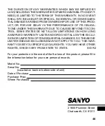 Предварительный просмотр 47 страницы Sanyo ICR-B150 Instruction Manual