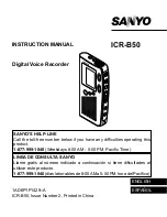 Preview for 1 page of Sanyo ICR-B50 - 8 MB Digital Voice Recorder Instruction Manual