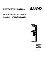 Sanyo ICR-EH800D - Xacti Digital Sound Recorder Instruction Manual preview