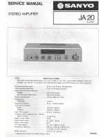 Preview for 1 page of Sanyo JA 20 Service Manual