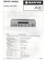 Sanyo JA 20 Service Manual preview