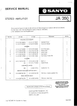 Preview for 1 page of Sanyo JA 350 Service Manual