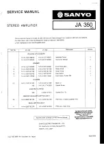 Sanyo JA 350 Service Manual preview