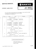 Preview for 2 page of Sanyo JA 350 Service Manual