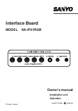 Предварительный просмотр 1 страницы Sanyo KA-IF01RGB Owner'S Manual