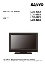 Sanyo LCD-19E3 Instruction Manual preview