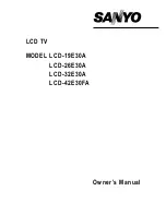 Preview for 1 page of Sanyo LCD-19E30A Owner'S Manual