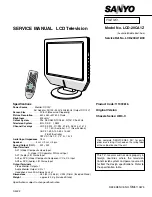 Preview for 1 page of Sanyo LCD-20CA1Z Service Manual