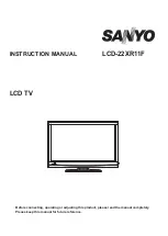 Sanyo LCD-22XR11F Instruction Manual preview