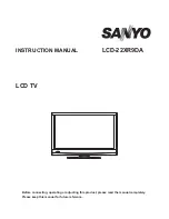 Preview for 1 page of Sanyo LCD-22XR9DA Instruction Manual