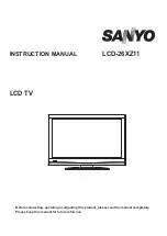 Sanyo LCD-26XZ11 Instruction Manual preview