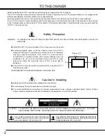 Preview for 2 page of Sanyo LCD-32CA8Z Owner'S Manual