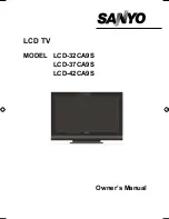 Preview for 1 page of Sanyo LCD-32CA9S Owner'S Manual