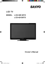 Sanyo LCD-32K30TD Owner'S Manual preview