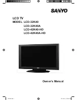 Sanyo LCD-32K40 Owner'S Manual preview