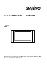 Sanyo LCD-32XR1 Instruction Manual preview