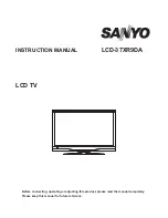 Preview for 1 page of Sanyo LCD-37XR9DA Instruction Manual