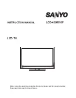 Sanyo LCD-40XR10F Instruction Manual preview