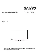 Preview for 1 page of Sanyo LCD-40XZ10F Instruction Manual