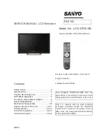 Preview for 1 page of Sanyo LCD-47S10-HD Service Manual