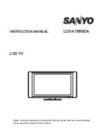 Sanyo LCD-47XR8DA Instruction Manual preview