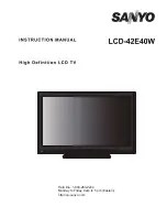 Sanyo LCD42E40W User Manual preview