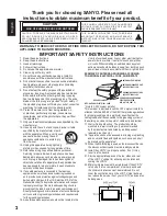 Preview for 2 page of Sanyo LCD42E40W User Manual