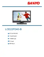 Предварительный просмотр 1 страницы Sanyo LCE22FD40-B Specifications