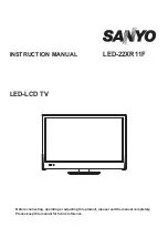 Sanyo LED-22XR11F Instruction Manual preview