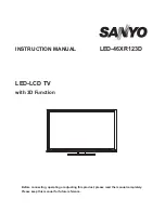 Предварительный просмотр 1 страницы Sanyo LED-46XR123D Instruction Manual