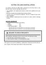 Preview for 2 page of Sanyo LNS LNS-W03 Lens Replacement Manual