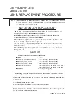 Preview for 1 page of Sanyo LNS-W32 - Wide-angle Lens - 22.3 mm Replacement Procedure