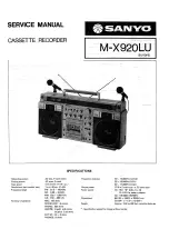 Предварительный просмотр 1 страницы Sanyo M-X920LU Service Manual