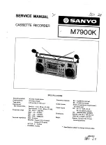 Preview for 1 page of Sanyo M7900K Service Manual