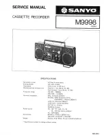 Sanyo M9998 Service Manual preview