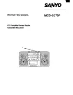 Предварительный просмотр 1 страницы Sanyo MCD-S670F Instruction Manual