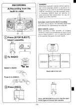 Предварительный просмотр 15 страницы Sanyo MCD-S735F Instruction Manual