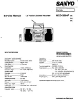 Sanyo MCD-s900F Service Manual preview