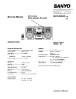 Предварительный просмотр 1 страницы Sanyo MCD-S920F Service Manual