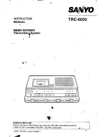 Sanyo MEMO-SCRIBER TRC-6030 Instruction Manual preview