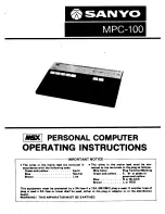 Sanyo MPC-100 Operating Instructions Manual preview